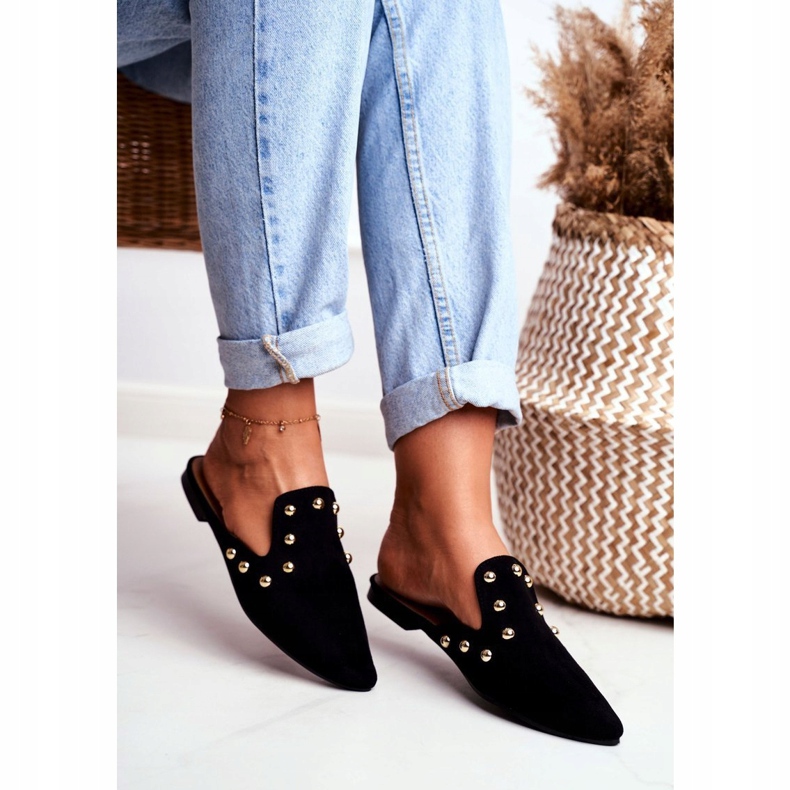 Sandalias de ante negro para mujer Lu Boo Seniorita 1