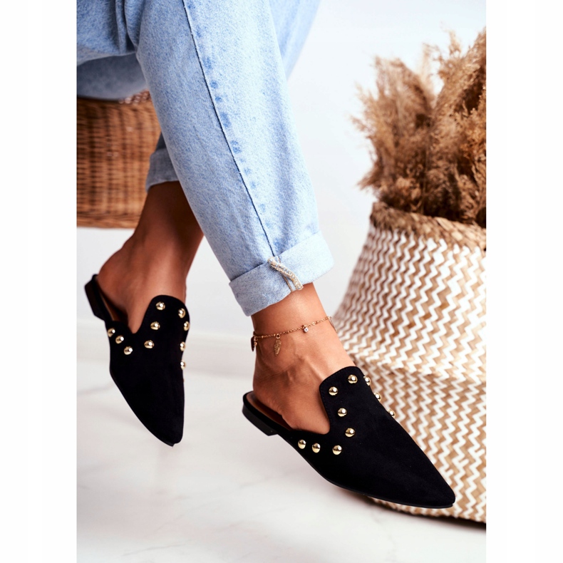 Sandalias de ante negro para mujer Lu Boo Seniorita 2