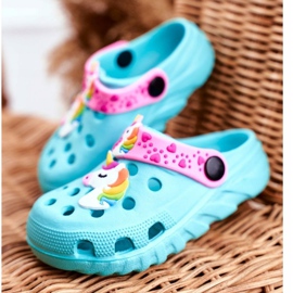 Bona Pantuflas Infantiles Foam Crocs Blue Unicorn Lily violeta azul 1