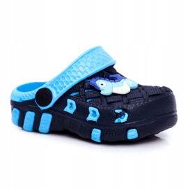 Pantuflas Infantiles Foam Crocs Black Seahorse Casper negro azul 4