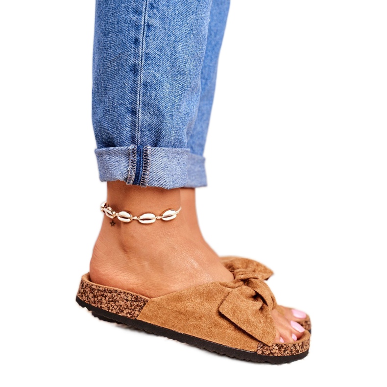 NFR Pantuflas de Mujer Marrones con Lazo Wendy Cork marrón 2 NFR Pantuflas de Mujer Marrones con Lazo Wendy Cork marrón 2