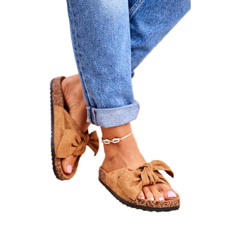 NFR Pantuflas de Mujer Marrones con Lazo Wendy Cork marrón 1 NFR Pantuflas de Mujer Marrones con Lazo Wendy Cork marrón 1
