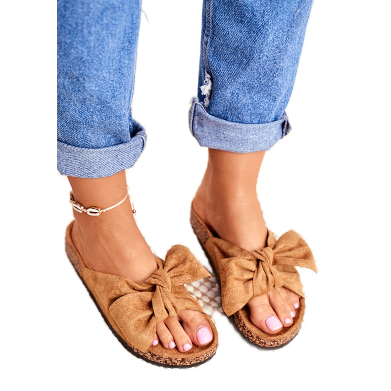 NFR Pantuflas de Mujer Marrones con Lazo Wendy Cork marrón 3 NFR Pantuflas de Mujer Marrones con Lazo Wendy Cork marrón 3