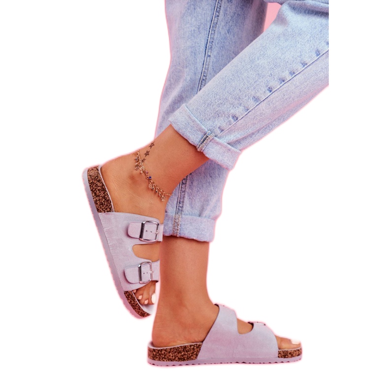 EVE Pantuflas De Mujer En Corcho Con Hebillas Gris Si Señor 3