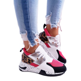 Zapatos Deportivos De Mujer Lu Boo Con Patrón De Leopardo Blanco Malibu negro rosa plata 3