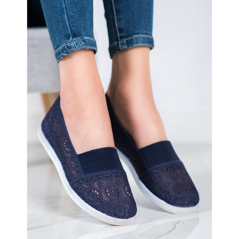 SHELOVET Slipons azul marino claro 2