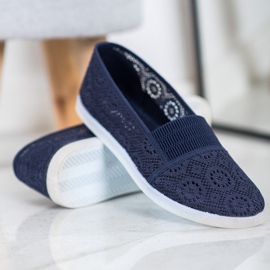 SHELOVET Slipons azul marino claro 4