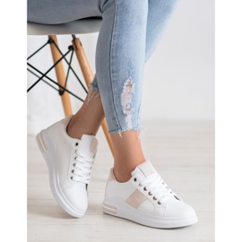 RTX WALK Zapatillas con inserciones beige blanco rosa 1