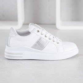 RTX WALK Zapatillas con inserciones plateadas blanco gris 5