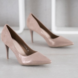 SHELOVET Tacones beige con estilo 4