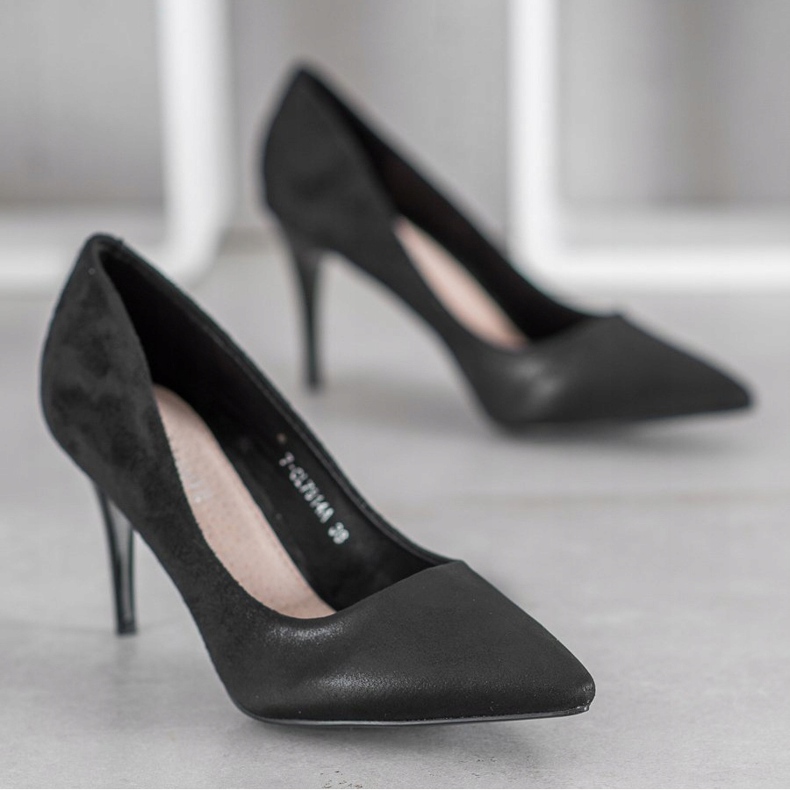 SHELOVET Tacones altos negros con estilo 1 SHELOVET Tacones altos negros con estilo 1