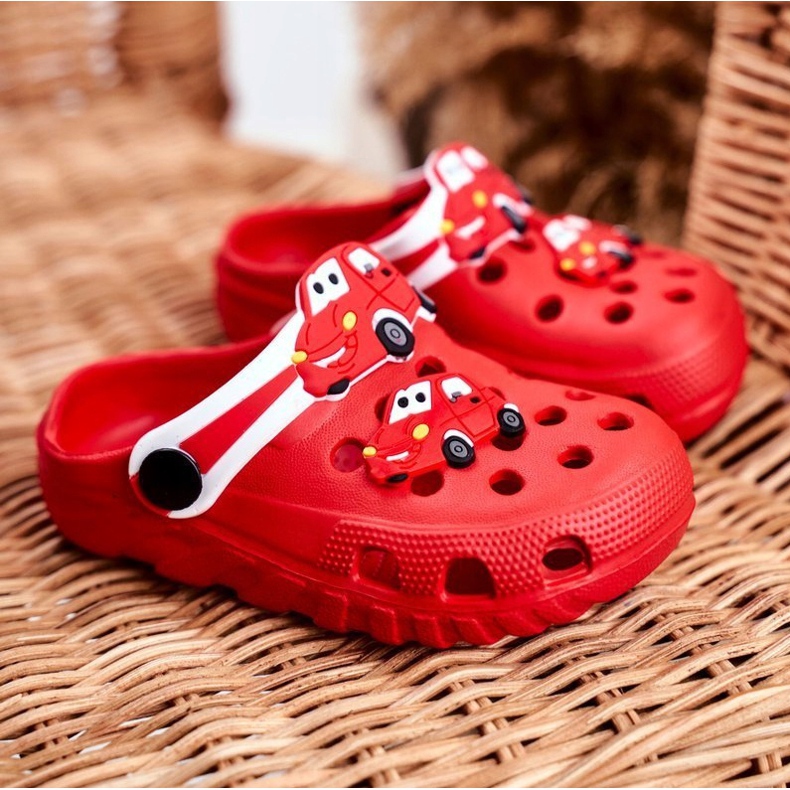 PB2 Pantuflas Infantiles Foam Crocs Rojo Cars Bruno 1
