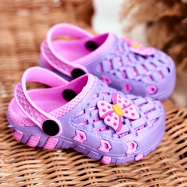 NEWS Pantuflas Infantiles Foam Crocs Violet Bow Susan violeta 2