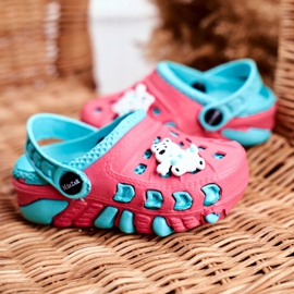 Pantuflas Infantiles Foam Crocs Red Polar Bear Oddie rojo azul 2