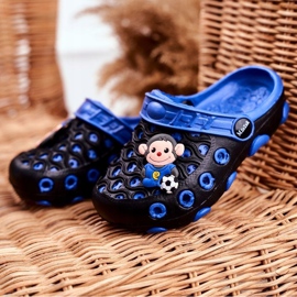 Zapatillas Niños Foam Crocs Black Monkey Footballer negro azul 1