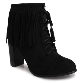 Botas de ante en poste Boho F-148 NEGRO 2