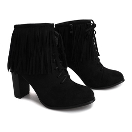 Botas de ante en poste Boho F-148 NEGRO 3