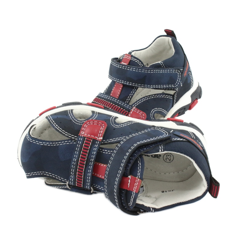Apawwa Sandalias Infantiles con Velcro Navy Goreno rojo azul marino 4