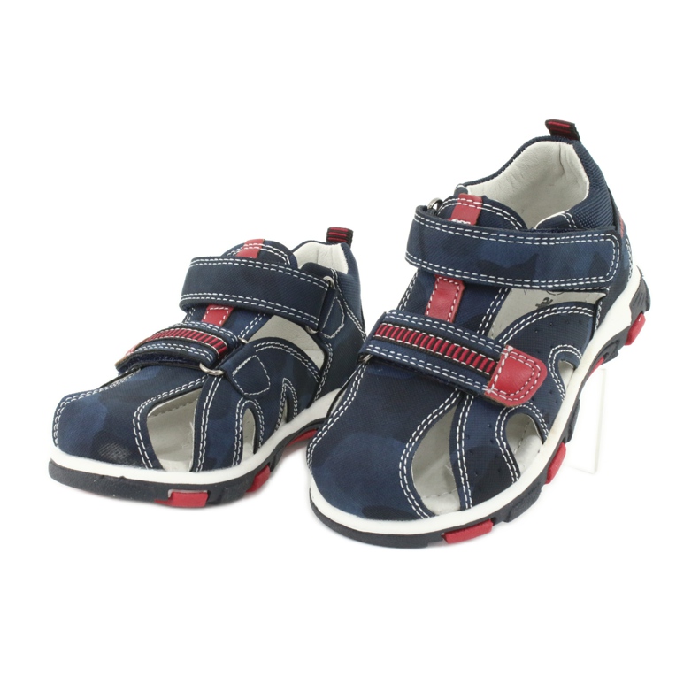 Apawwa Sandalias Infantiles con Velcro Navy Goreno rojo azul marino 2