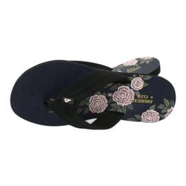 American Club Chanclas de espuma de mujer americana JP04 negro rosa 2