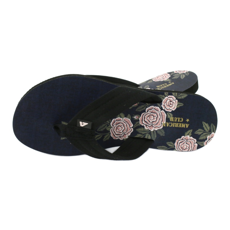 American Club Chanclas de espuma de mujer americana JP04 negro rosado 2