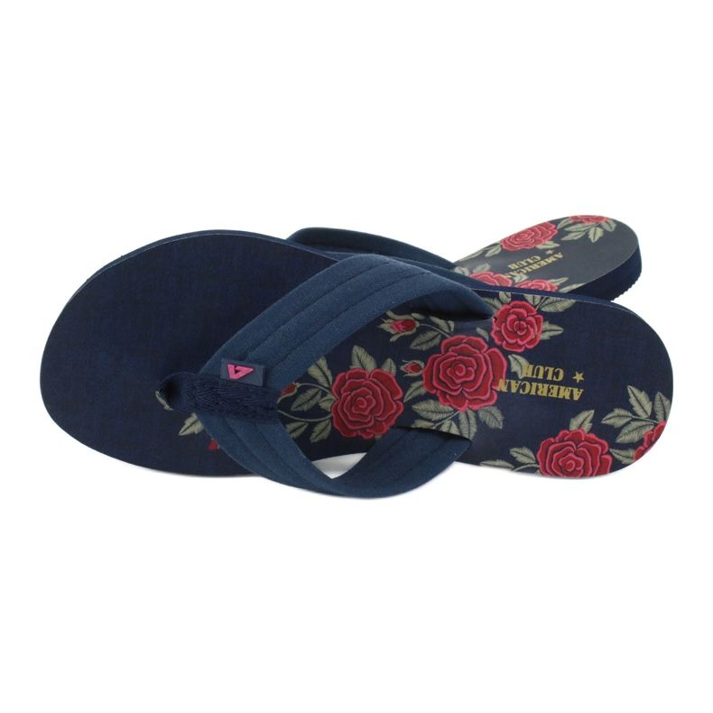 American Club Chanclas de espuma de mujer americana JP04 rojo azul marino 2