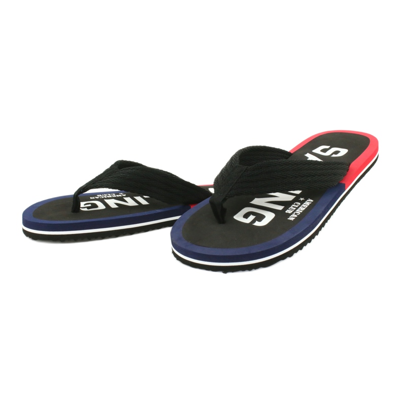 American Club Chanclas American JP02 para hombre blanco negro rojo azul marino 1