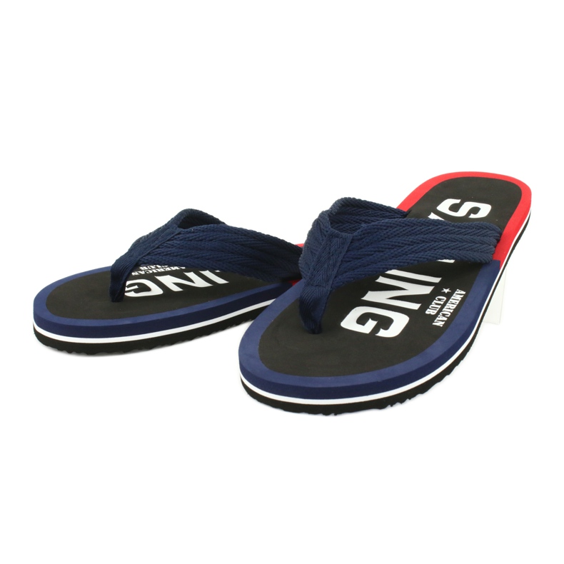 American Club Chanclas American JP02 para hombre blanco negro rojo azul marino 1