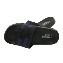 American Club Chanclas de espuma en la playa negra negra/azul marina NH16 negro 2