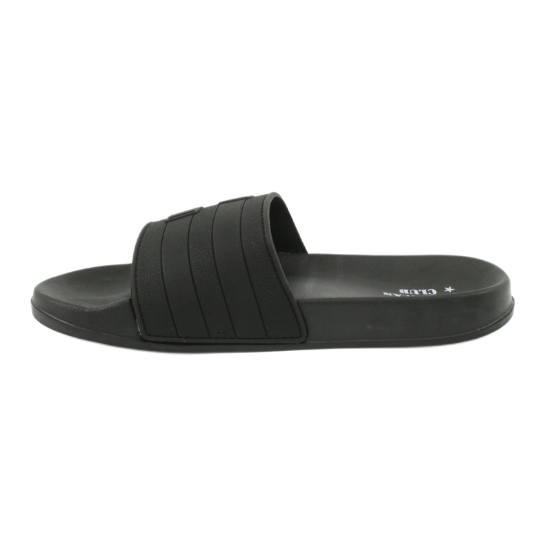 American Club Pantuflas de piscina de dos rayas para hombre American NH15 negro 1