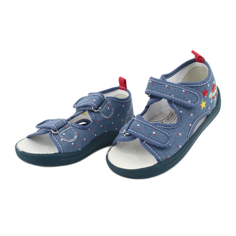 American Club Sandalias americanas calzado infantil plantilla piel TEN28 rojo azul amarillo 2