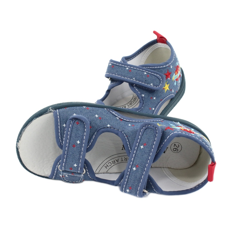 American Club Sandalias americanas calzado infantil plantilla piel TEN28 rojo azul amarillo 4