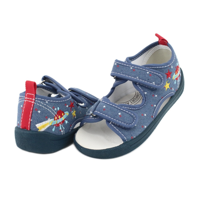 American Club Sandalias americanas calzado infantil plantilla piel TEN28 rojo azul amarillo 3