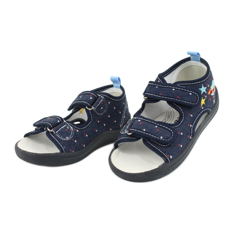 American Club Sandalias americanas calzado infantil plantilla piel TEN28 azul marino 2