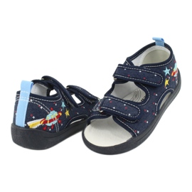 American Club Sandalias americanas calzado infantil plantilla piel TEN28 azul marino 3