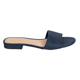 Goodin Chanclas en talón plano azul marino 4