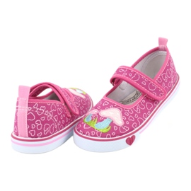 American Club Zapatillas bailarinas con corazones Velcro TEN15 azul rosado verde 3