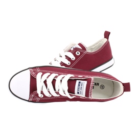 American Club Zapatillas de deporte para mujeres empatadas burdeos rojo 4