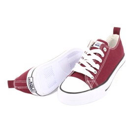 American Club Zapatillas de deporte para mujeres empatadas burdeos rojo 3