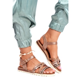 EVE Sandalias Mujer Planas Brown Replay marrón amarillo 3