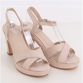 Sandalias con poste beige NS033P Beige 2 Sandalias con poste beige NS033P Beige 2