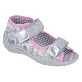 Zapatilla infantil Befado 242P097 multicolor rosado gris 1