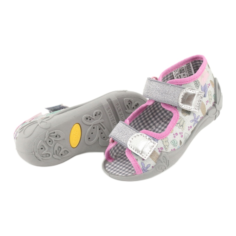 Zapatilla infantil Befado 242P097 multicolor rosado gris 3