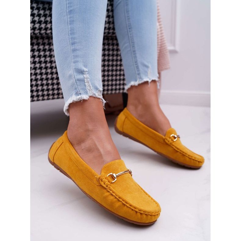 SEA Mocasines Mujer Ante Sonnero Amarillo 1