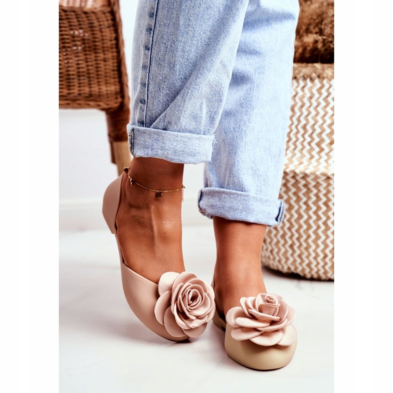 LU BOO Bailarinas Goma Meliski Flores Beige Esther 2