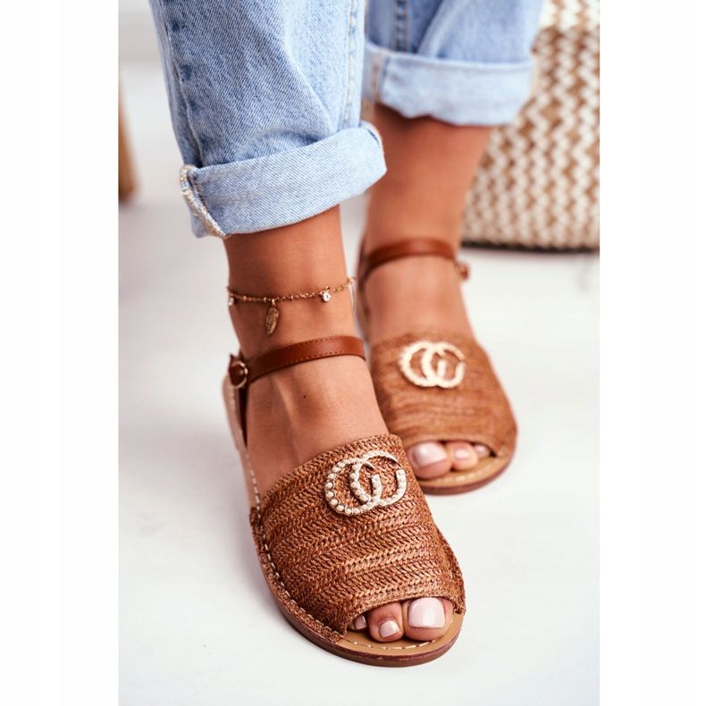 Sandalias Planas Mujer Marrones Lu Boo Trenzadas Felicia marrón 2