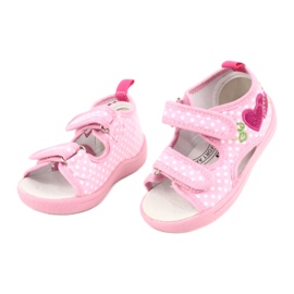 American Club Zapatos para niños zapatillas sandalias corazones American TEN20 blanco rosa 1