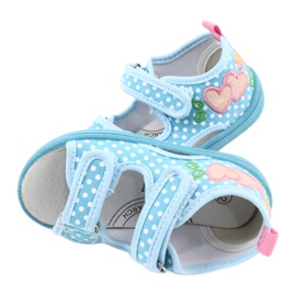 American Club Zapatos para niños zapatillas sandalias corazones American TEN20 blanco azul rosa 4