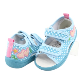 American Club Zapatos para niños zapatillas sandalias corazones American TEN20 blanco azul rosado 3