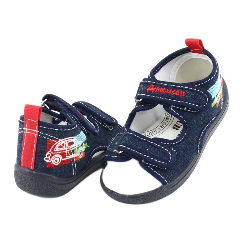 American Club Sandalias americanas calzado infantil plantilla piel TEN46 rojo azul marino 3